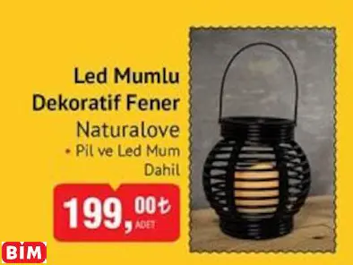 NATURALOVE LED MUMLU DEKORATİF FENER NATURALOVE LED MUMLU DEKORATİF FENER